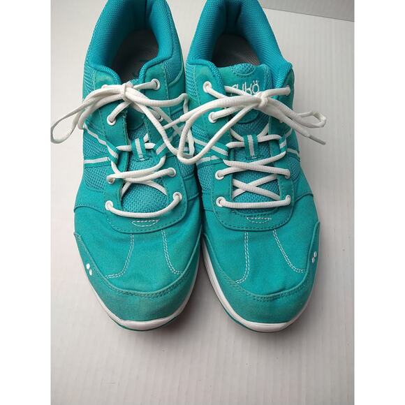 Ryka Tempo Woman's 11M Aqua/White Low Top Lace Up Sneakers - Picture 3 of 11